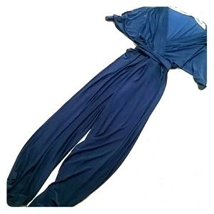KOH KOH Navy Blue Batwing Jumpsuit